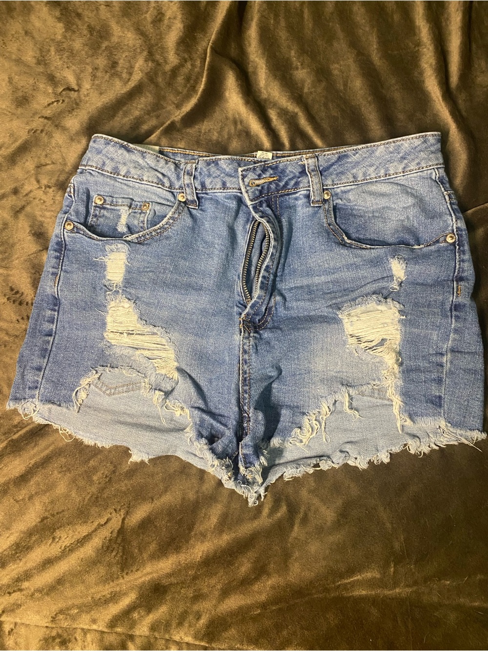 Almost Famous Light Blue Distressed Denim Shorts